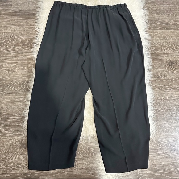 Eileen Fisher Womens Silk Pull On Pants Black Size Large Classic Old Money Work - Picture 2 of 4